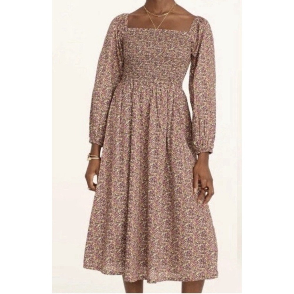 J. Crew Small Organic Cotton Daydream Midi Dress Liberty Fabric Floral Busy Izzy